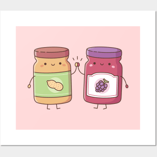 Cute High Five Peanut Butter and Jelly Best Friends Posters and Art